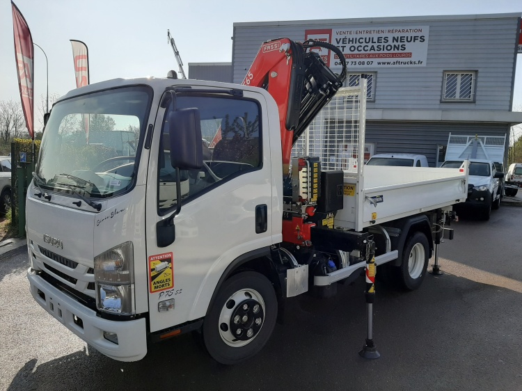 ISUZU P75 5.2L 190CH BVA BENNE ACIER + GRUE FASSI F65.24