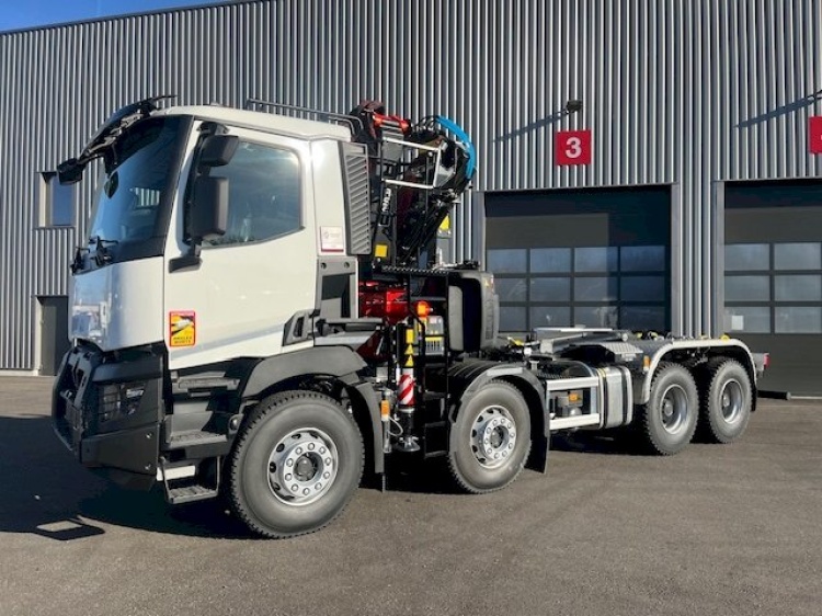 RENAULT GAMME C 8X4 OFF ROAD 13L E6 POLYBENNE + GRUE